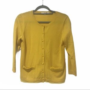 Boden wool cardigan braided chiffon pocket trim